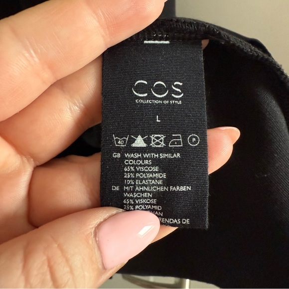 COS black knit dress with front flap and cutout back - size Large (L) - Picture 8 of 8